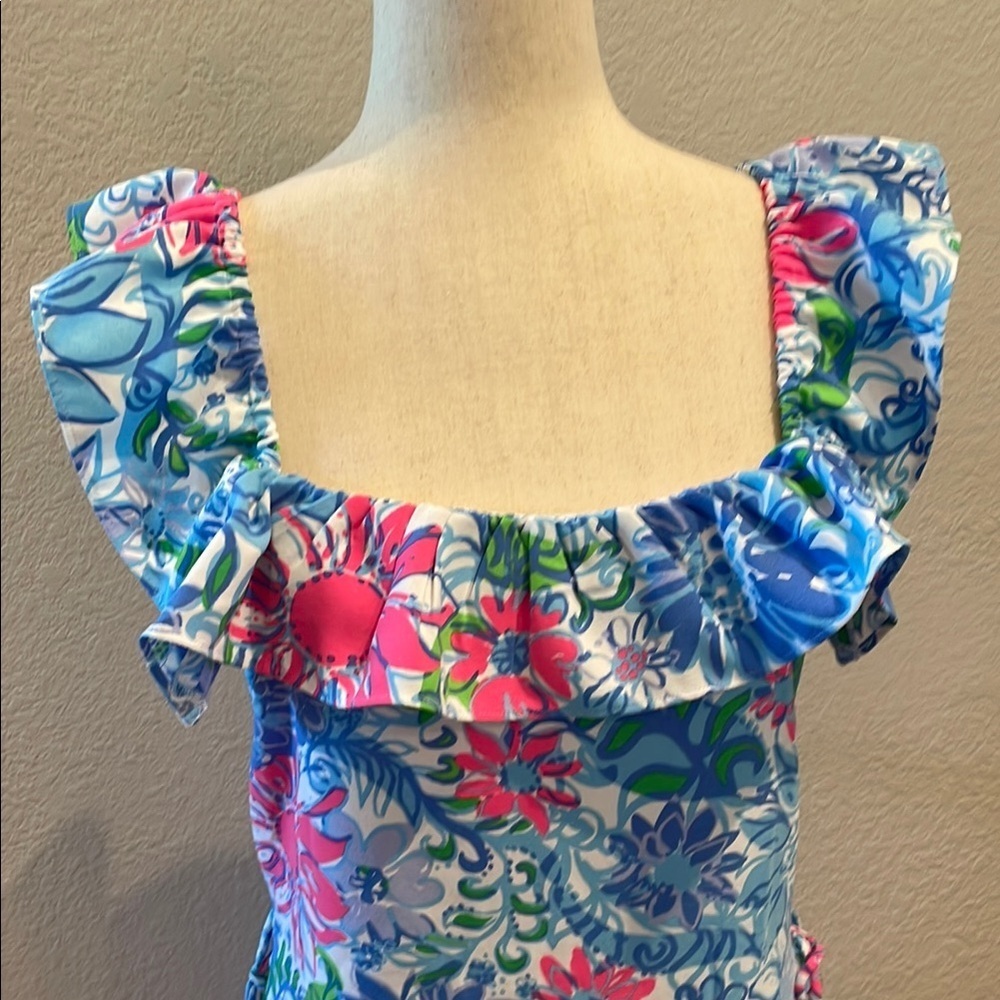 Vibrant NWT Floral Ruffle Sleeve Skort jumper by LILLY PULITZER Sz 8 - Picture 2 of 8